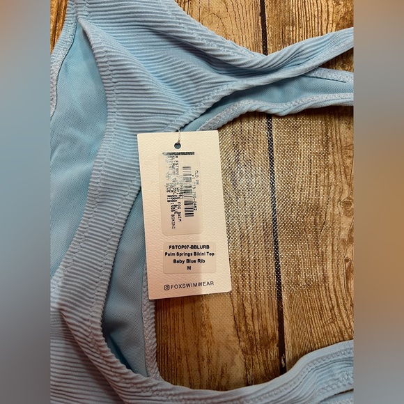 NWT WHITE FOX BOUTIQUE Palm Springs Top & bottom in Baby Blue Rib - Picture 7 of 10